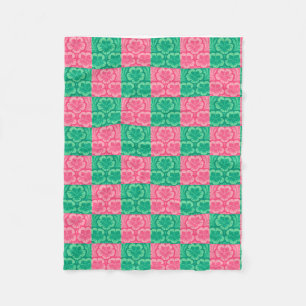 Pink and Green Fleece Blanket
