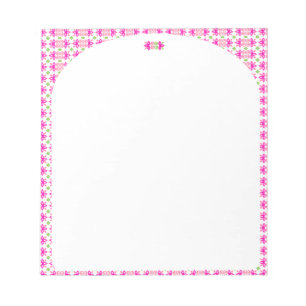 Pink and Green Floral Arched Notepad