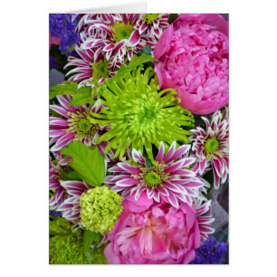 Pink and green floral bouquet