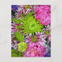 Pink and green floral bouquet