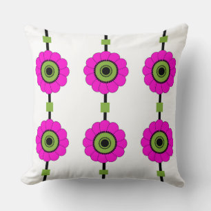 Pink and Green Floral Cushion