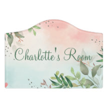 Pink and green floral cute elegant kids nursery 