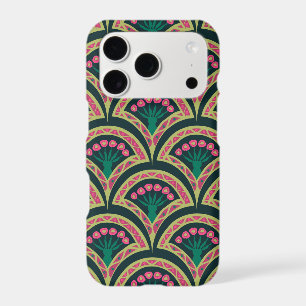 Pink and Green Floral Fan Pattern