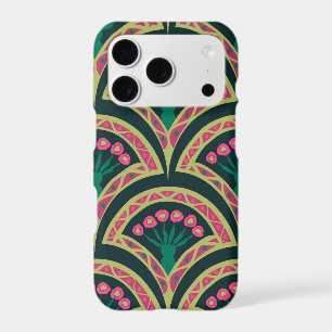 Pink and Green Floral Fan Pattern