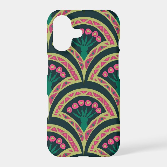 Pink and Green Floral Fan Pattern (Back)