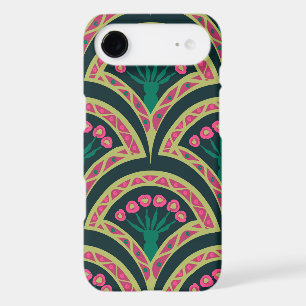 Pink and Green Floral Fan Pattern