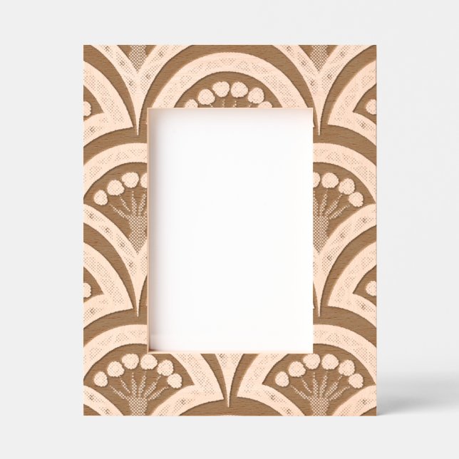Pink and Green Floral Fan Pattern Etched Frames (Front)