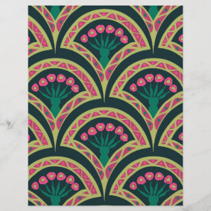 Pink and Green Floral Fan Pattern Flyer