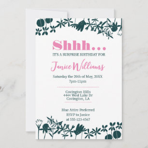 Pink and Green Floral Invitation