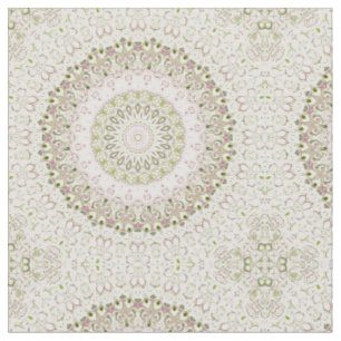 Pink and Green Floral Mandala Pattern Design Fabric