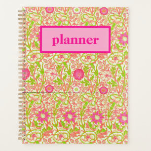 Pink and Green Floral Planner