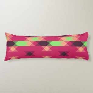 pink and green geometric body cushion