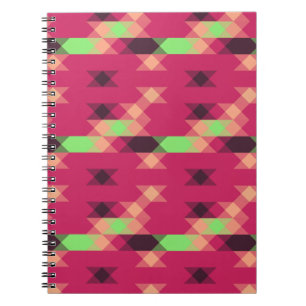 pink and green geometric notebook
