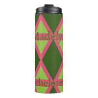 Pink and Green Geometric Personalised Bridesmaid