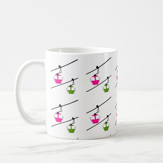 Pink and green gondolas coffee mug (Left)