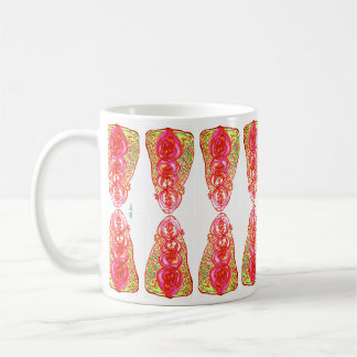Pink and Green Hearts Coffee Mug