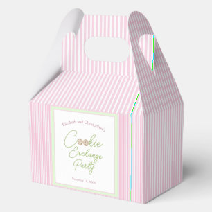 Pink and Green Holiday Cookie Exchange Party Favour Box