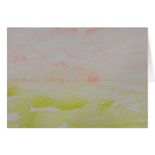 Pink And Green Impressionist Watercolor Landscape (Front Horizontal)
