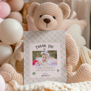 Pink and Green Irish Kids Birthday Thank You Card