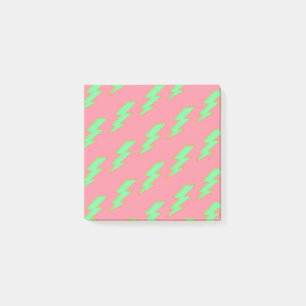 Pink and Green Lightning Vibrant Back-to-School  Post-it Notes