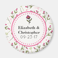 Pink and Green Long Stem Wildflowers Wedding