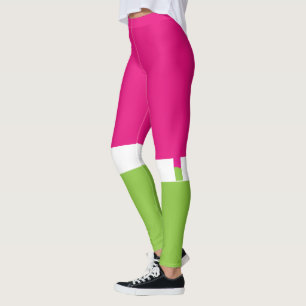 Pink and Green Love Pattern Leggings