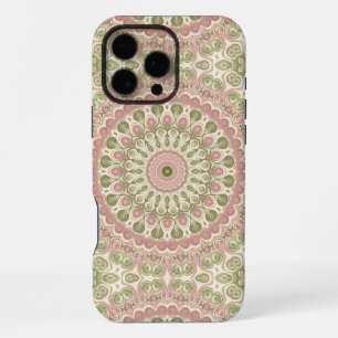 Pink and Green Mandala Pattern Design iPhone 16 Pro Max Case