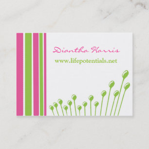 Pink and Green Modern Business Card