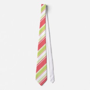 Pink and Green Modern Stripes Tie
