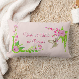 Pink and Green Nostalgic Floral Throw Pillow