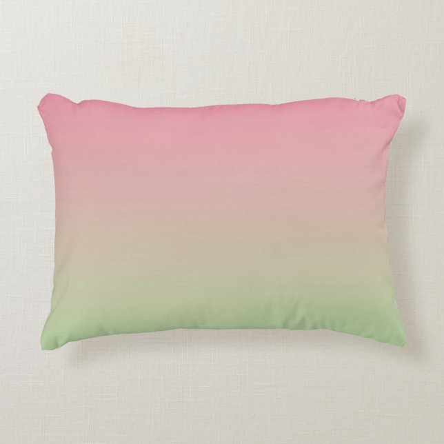 “Pink And Green Ombre” Decorative Cushion (Front)
