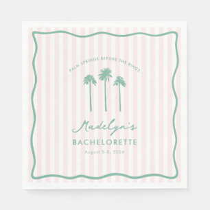 Pink And Green Palm Springs Before The Rings Party Napkin