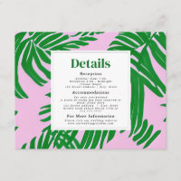 Pink and Green Palm Tree Modern Beach Wedding