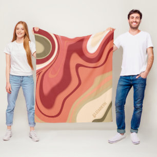 Pink and Green Pastel Abstract Custom Inspirivity Fleece Blanket