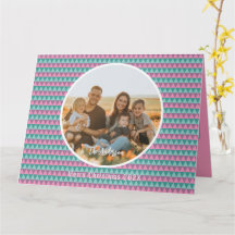 Pink and Green Pastel colours Christmas card