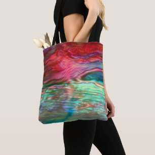 Pink and green pearly virtual texture tote bag