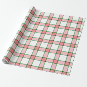 Pink and Green Plaid Wrapping Paper