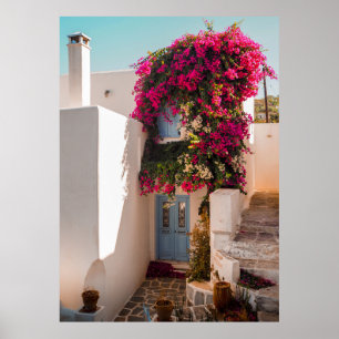 PINK AND GREEN PLANT ON WHITE CONCRETE WALL POSTER