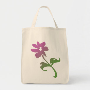 Pink and Green Poetica Flower Tote Bag