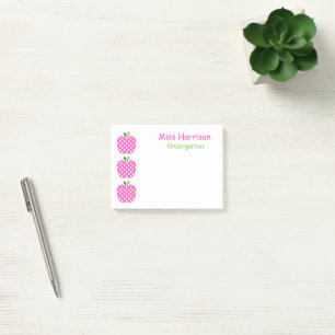 Pink and Green Polka Dot Apples Post-it Notes