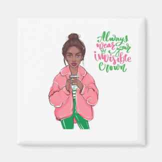 Pink and Green Queen Magnet