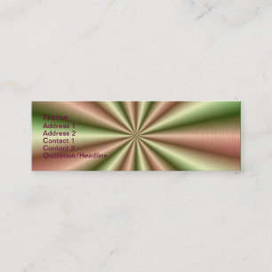 Pink and Green Ribbed Pleat Skinny Business Card