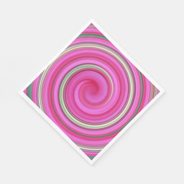 Pink and green spiral napkin (Corner)