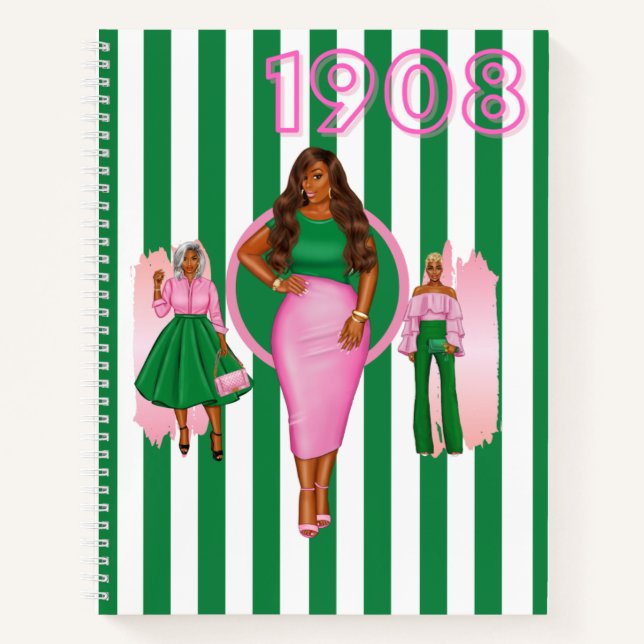 Pink and Green Spiral Notebook (Front)