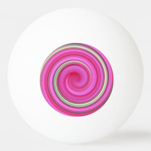 Pink and green spiral ping pong ball
