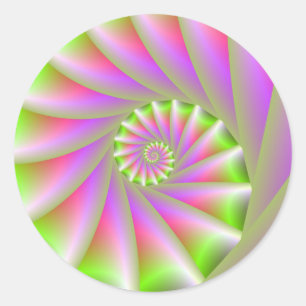 Pink and Green Spiral Sticker