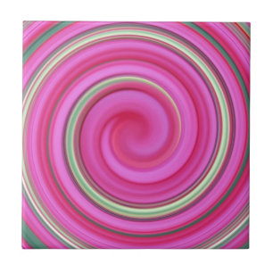 Pink and green spiral tile