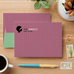 Pink and green stars colour block envelope