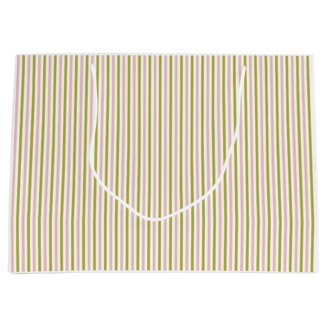 Pink and Green stripe gift bag  (Front)