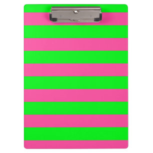 Pink and Green Stripes Design Clipboard